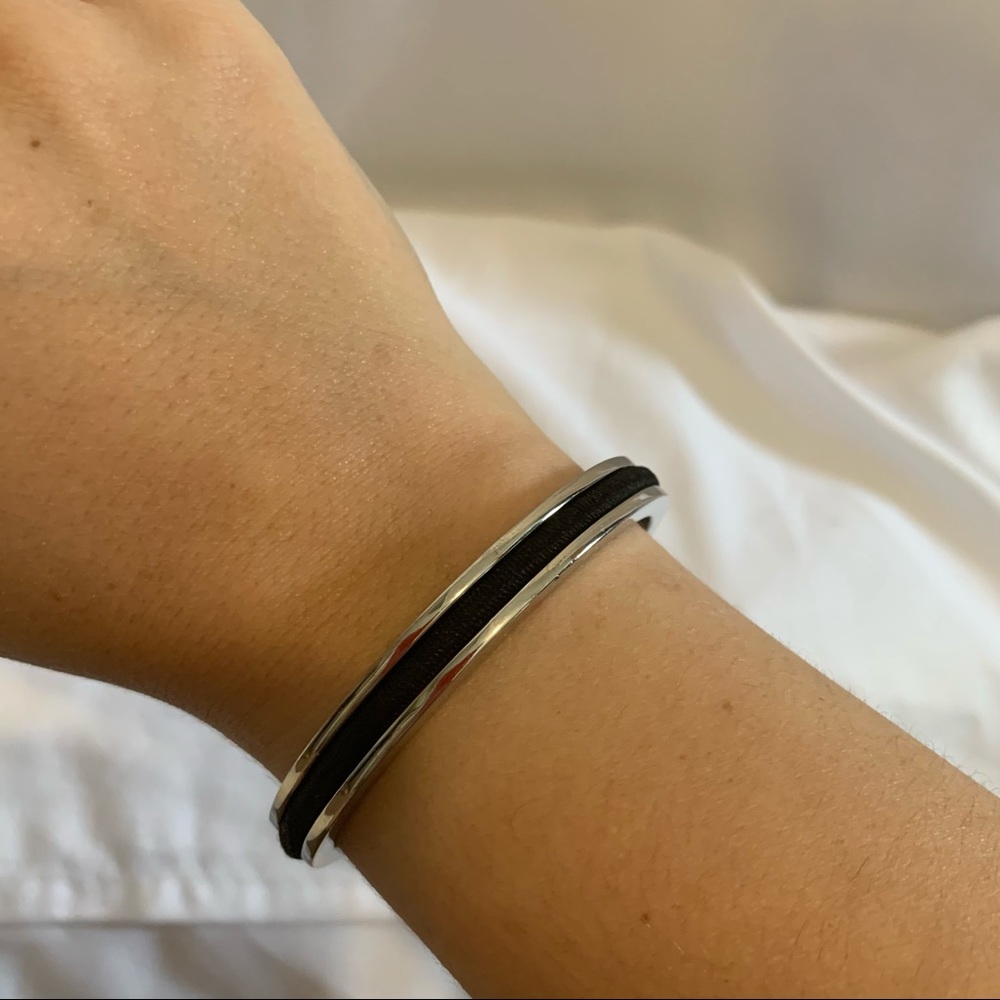 Silver Hair tie Bracelet Cuff